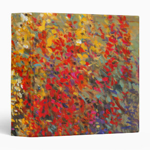 Bright Garden Mural of Spring Wildflowers 3 Ring Binder