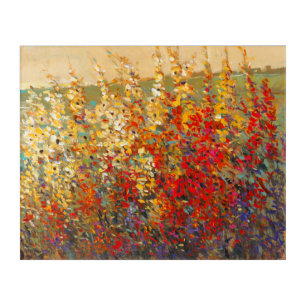 Bright Garden Mural of Spring Wildflowers Acrylic Print