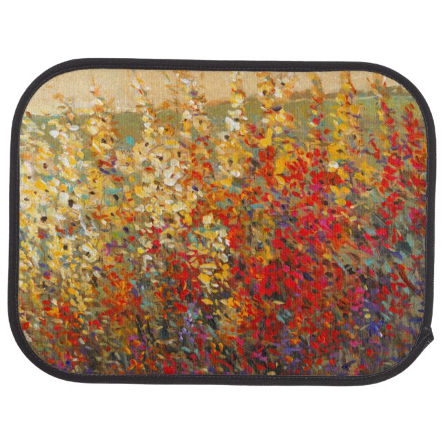 Bright Garden Mural of Spring Wildflowers Car Mat (Rear)