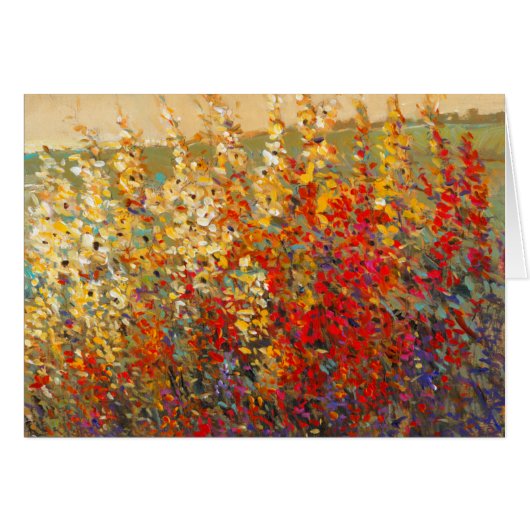 Bright Garden Mural of Spring Wildflowers Cards (Front Horizontal)