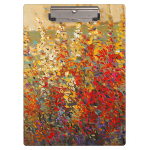 Bright Garden Mural of Spring Wildflowers Clipboard