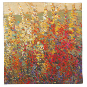 Bright Garden Mural of Spring Wildflowers Napkin