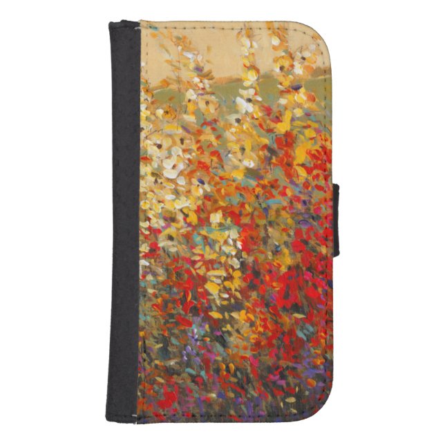 Bright Garden Mural of Spring Wildflowers Samsung Galaxy Wallet Case (Front)