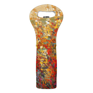 Bright Garden Mural of Spring Wildflowers Wine Bag