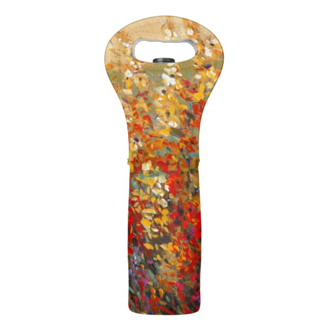 Bright Garden Mural of Spring Wildflowers Wine Bag (Back)