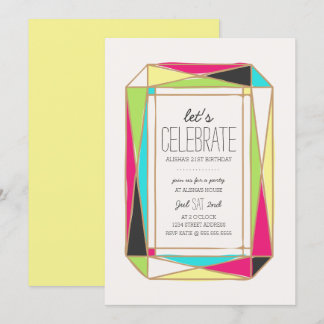 Bright Gem Birthday Party Invitation
