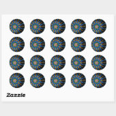 Bright Gemstone Mosaic on Black stickers (Sheet)