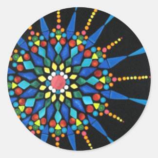 Bright Gemstone Mosaic on Black stickers