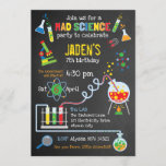Bright Gender Neutral Mad Science Party Invitation<br><div class="desc">Bright gender neutral mad science party. Fun party full of excitement and experiments!</div>