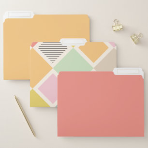 Bright Geometric Abstract Cool Pattern Soft Pastel File Folder