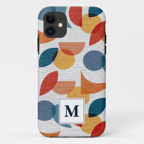 Bright Geometric Abstract Midcentury Modern  iPhone 11 Case