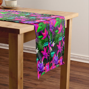 Bright Geometric African Floral  Short Table Runner