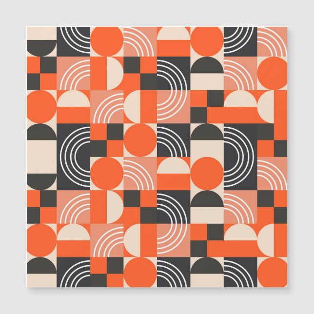 Bright geometric color block pattern. (Front)