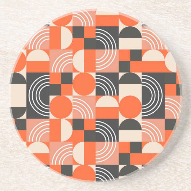 Bright geometric color block pattern. coaster (Front)
