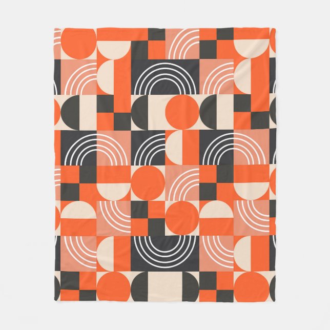 Bright geometric color block pattern. fleece blanket (Front)