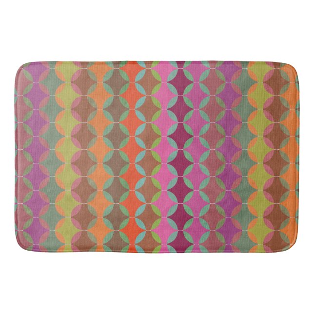 Bright Geometric Color Harmonies Bath Mat (Front)