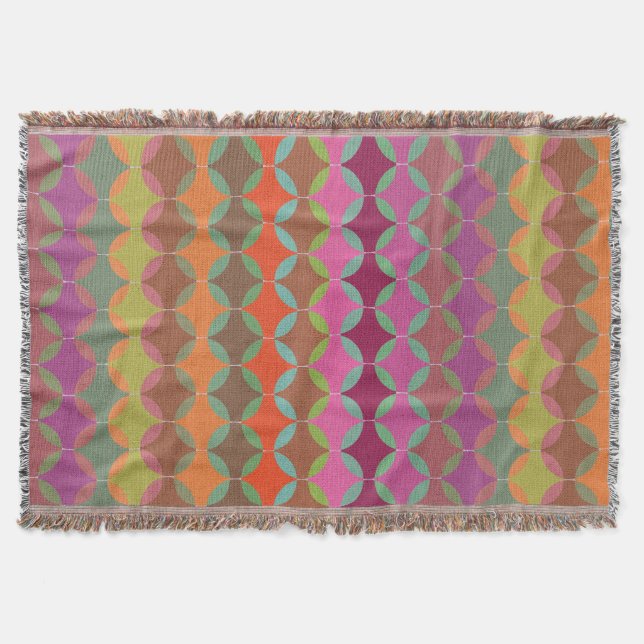 Bright Geometric Color Harmonies Throw Blanket (Front)