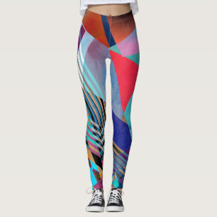 Bright Geometric: Colorful Abstract Background Leggings