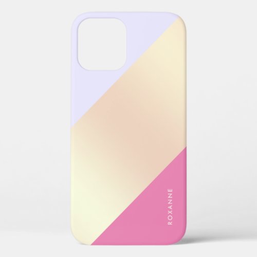 Bright geometric copper gold violet hot pink iPhone 12 case