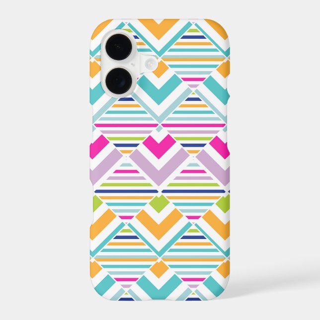 Bright Geometric Pastel Rainbow Pattern Iphone Case (Back)