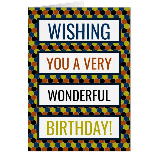 Bright Geometric Pattern, Birthday (Front)