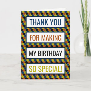 Bright Geometric Pattern, Birthday Thank You