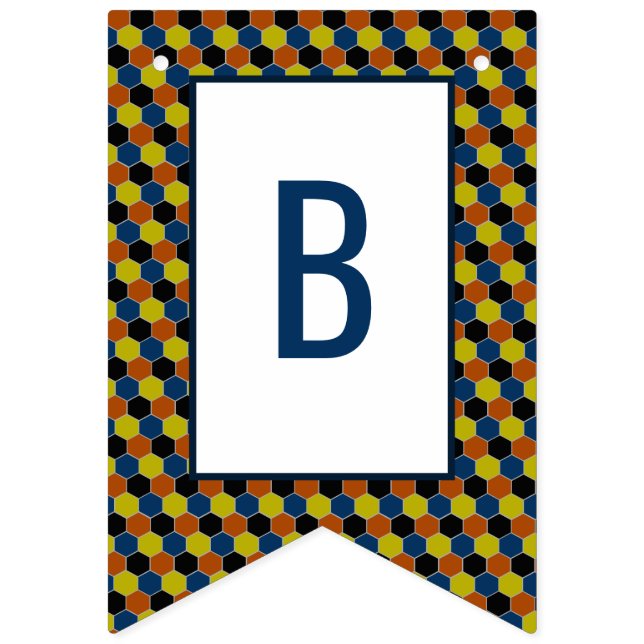 Bright Geometric Pattern, Modern Birthday Party Bunting Flags (Second Flag)