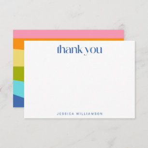 Bright Geometric Rainbow Custom Bridal Shower Thank You Card