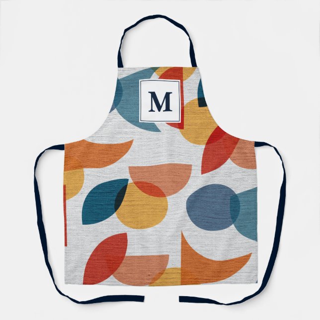Bright Geometric Retro Abstract Midcentury Modern  Apron (Front)
