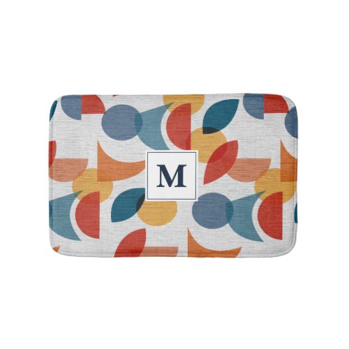 Bright Geometric Retro Abstract Midcentury Modern  Bath Mat