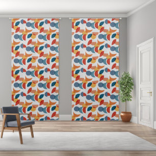 Bright Geometric Retro Abstract Midcentury Modern Blackout Curtains
