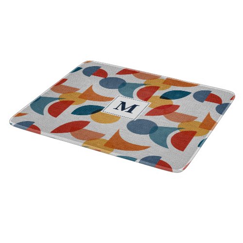 Bright Geometric Retro Abstract Midcentury Modern  Cutting Board