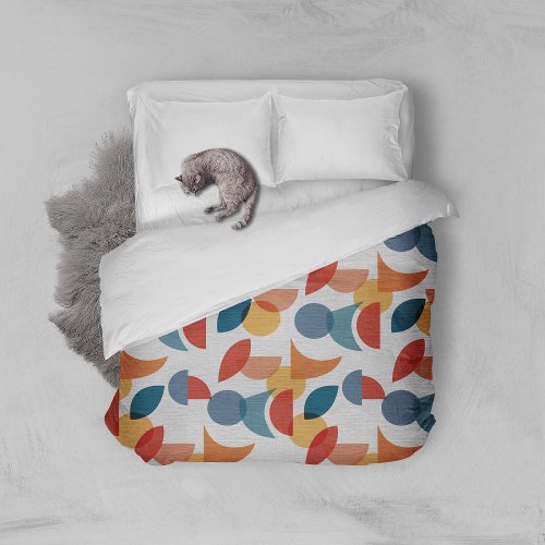 Bright Geometric Retro Abstract Midcentury Modern Duvet Cover