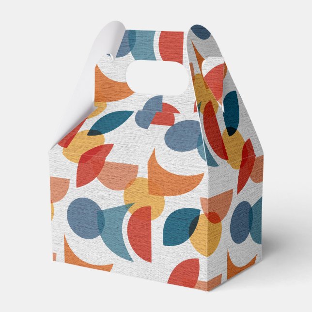 Bright Geometric Retro Abstract Midcentury Modern Favor Boxes (Front Side)