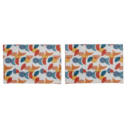 Bright Geometric Retro Abstract Midcentury Modern Pillow Case