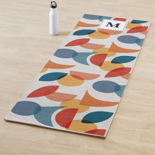 Bright Geometric Retro Abstract Midcentury Modern  Yoga Mat