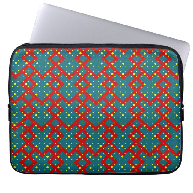 Bright Geometric Shape Pattern – Fun Stylish Decor Laptop Sleeve (Front)