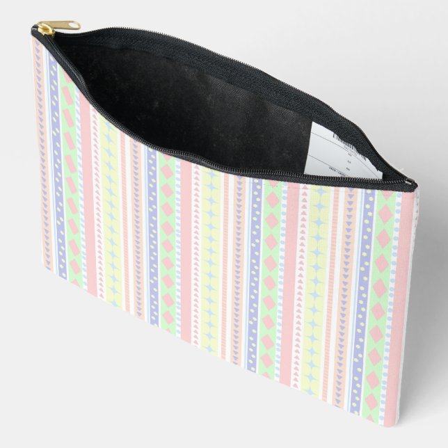Bright Geometric Shapes Accessory Pouch (Open)