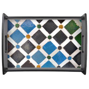 Bright Geometric Squares and Stars Tray