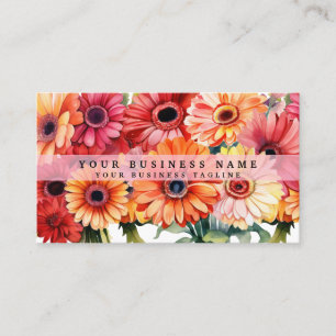 Bright Gerbera Daisies Flowers Business Cards