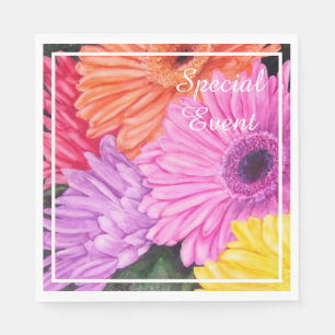 Bright Gerbera Flowers party Napkins