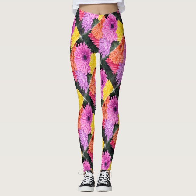BRIGHT GERBERS | FLORAL LEGGINGS (Front)