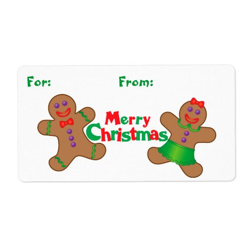 Bright Gingerbread Man Holiday Gift Tag Sticker
