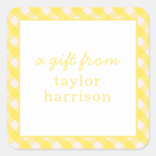 Bright Gingham Personalized Gift Stickers