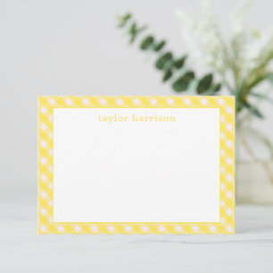 Bright Gingham Personalized Note Cards