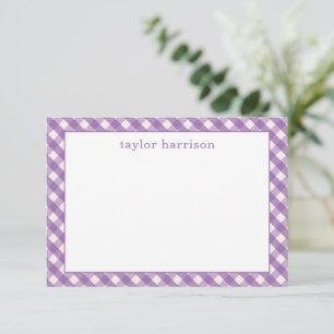 Bright Gingham Personalized Note Cards