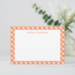 Bright Gingham Personalized Note Cards