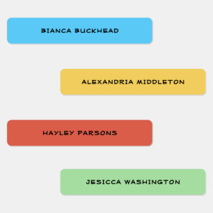 Bright Girl Color Coded Name ID Waterproof Kids' Labels
