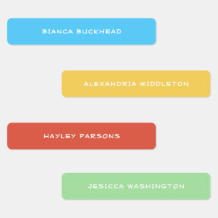 Bright Girl Color Coded Name ID Waterproof Kids' Labels