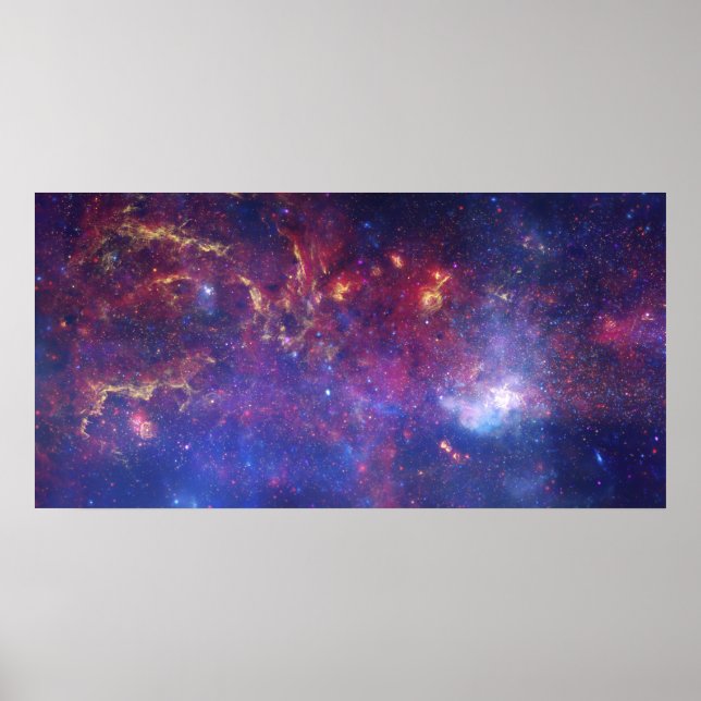 Bright Glowing Galaxy in Outer Space Poster (Front)